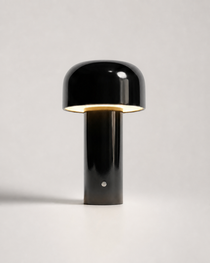 LAKO Cordless Table Lamp — Sculptural Metal, USB-C Dimmable — Black, packshot | DecoHarmonie