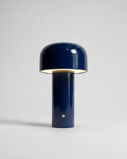 LAKO Cordless Table Lamp — Sculptural Metal, USB-C Dimmable — Blue, packshot | DecoHarmonie