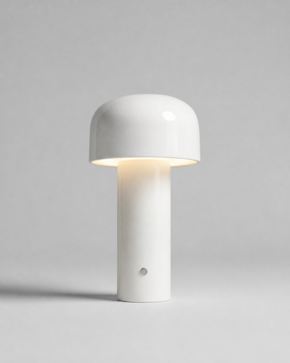LAKO Cordless Table Lamp — Sculptural Metal, USB-C Dimmable — White, packshot | DecoHarmonie