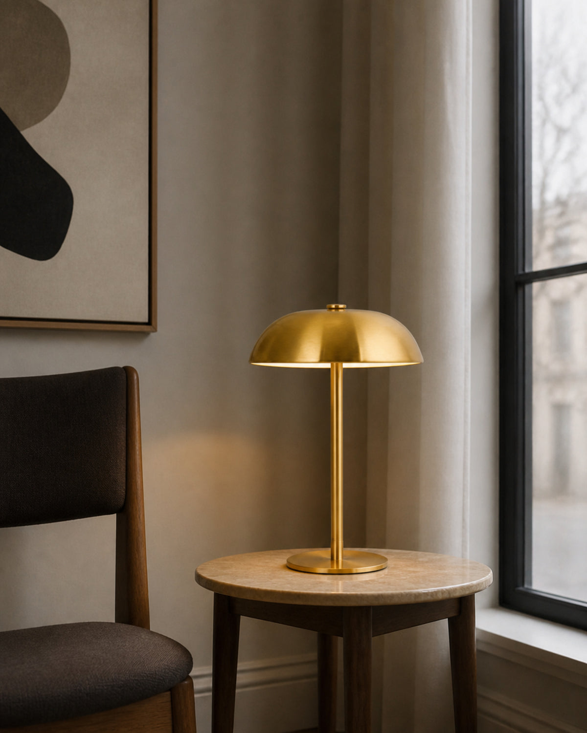 MALMO Akku-Tischlampe – Gold, Ansicht der Proportionen | DecoHarmonie