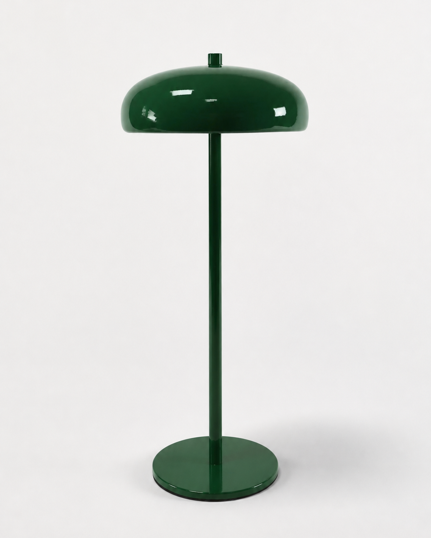 NARI Cordless Table Lamp — Mushroom Dome, Rechargeable LED — Green, studio packshot on grey background | DecoHarmonie