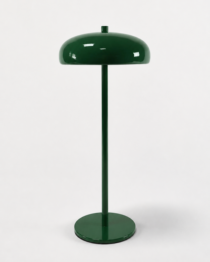 NARI Cordless Table Lamp — Mushroom Dome, Rechargeable LED — Green, studio packshot on grey background | DecoHarmonie