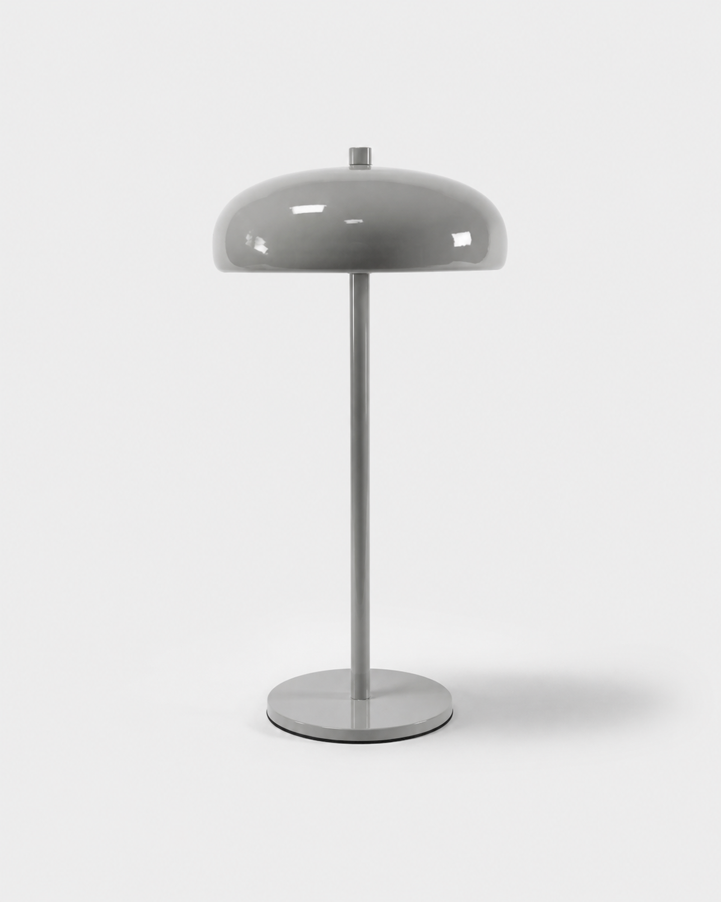 NARI Cordless Table Lamp — Mushroom Dome, Rechargeable LED — Grey, studio packshot on grey background | DecoHarmonie