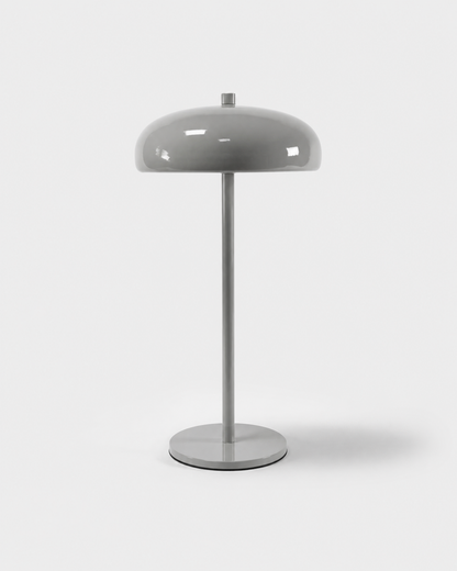 NARI Cordless Table Lamp — Mushroom Dome, Rechargeable LED — Grey, studio packshot on grey background | DecoHarmonie
