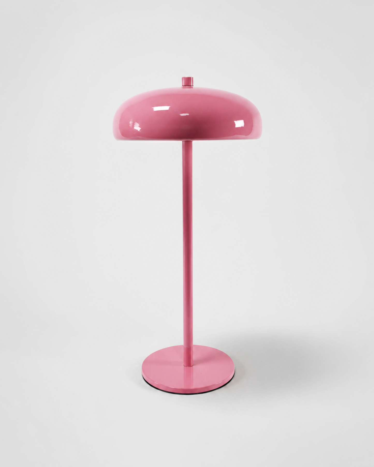 NARI Cordless Table Lamp — Mushroom Dome, Rechargeable LED — Pink, studio packshot on grey background | DecoHarmonie