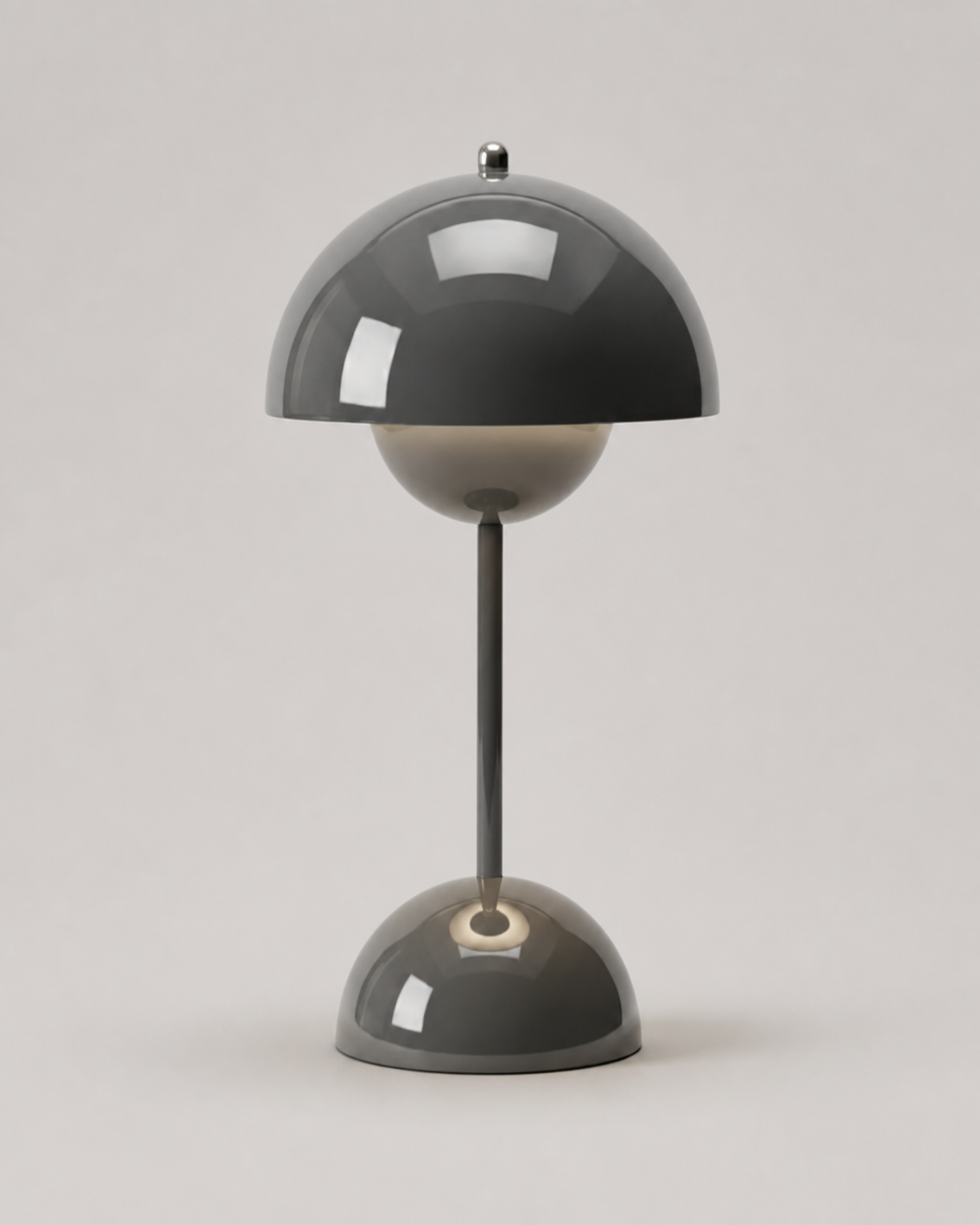 ODEN Cordless Mushroom Table Lamp — USB Rechargeable, Many Colours — Grey, studio packshot on grey background | DecoHarmonie