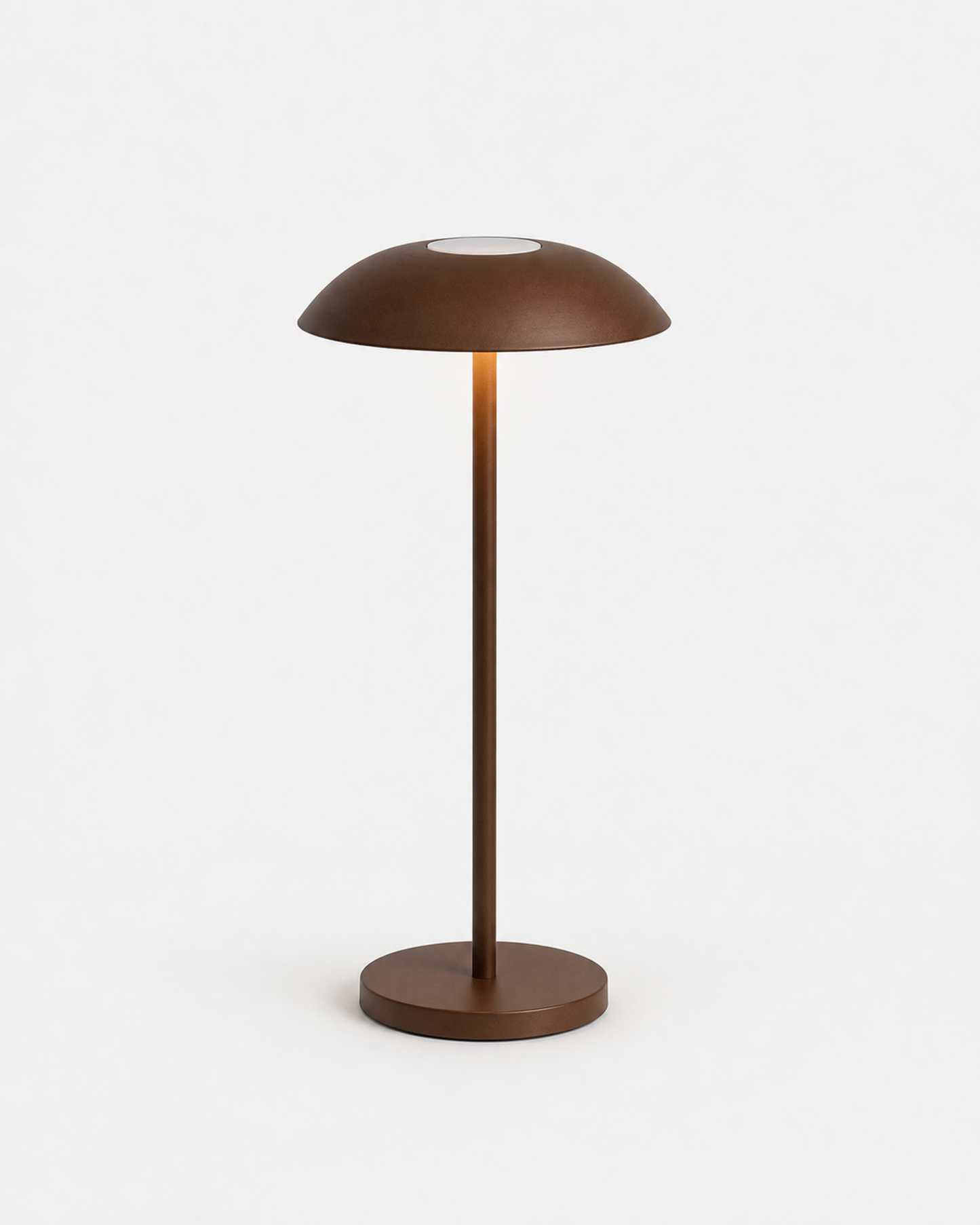 OSLO Cordless Table Lamp — Brushed Metal Dome, Touch Dimmable — Brown, packshot | DecoHarmonie
