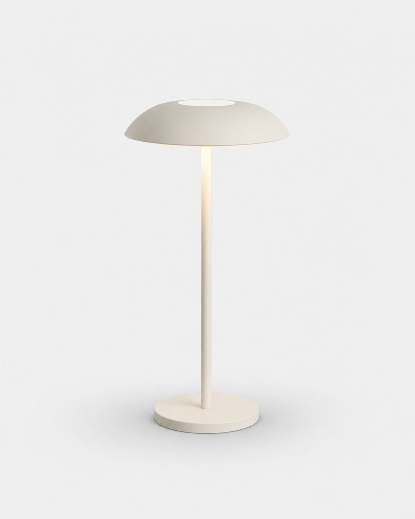 OSLO Cordless Table Lamp — Brushed Metal Dome, Touch Dimmable — White, packshot | DecoHarmonie