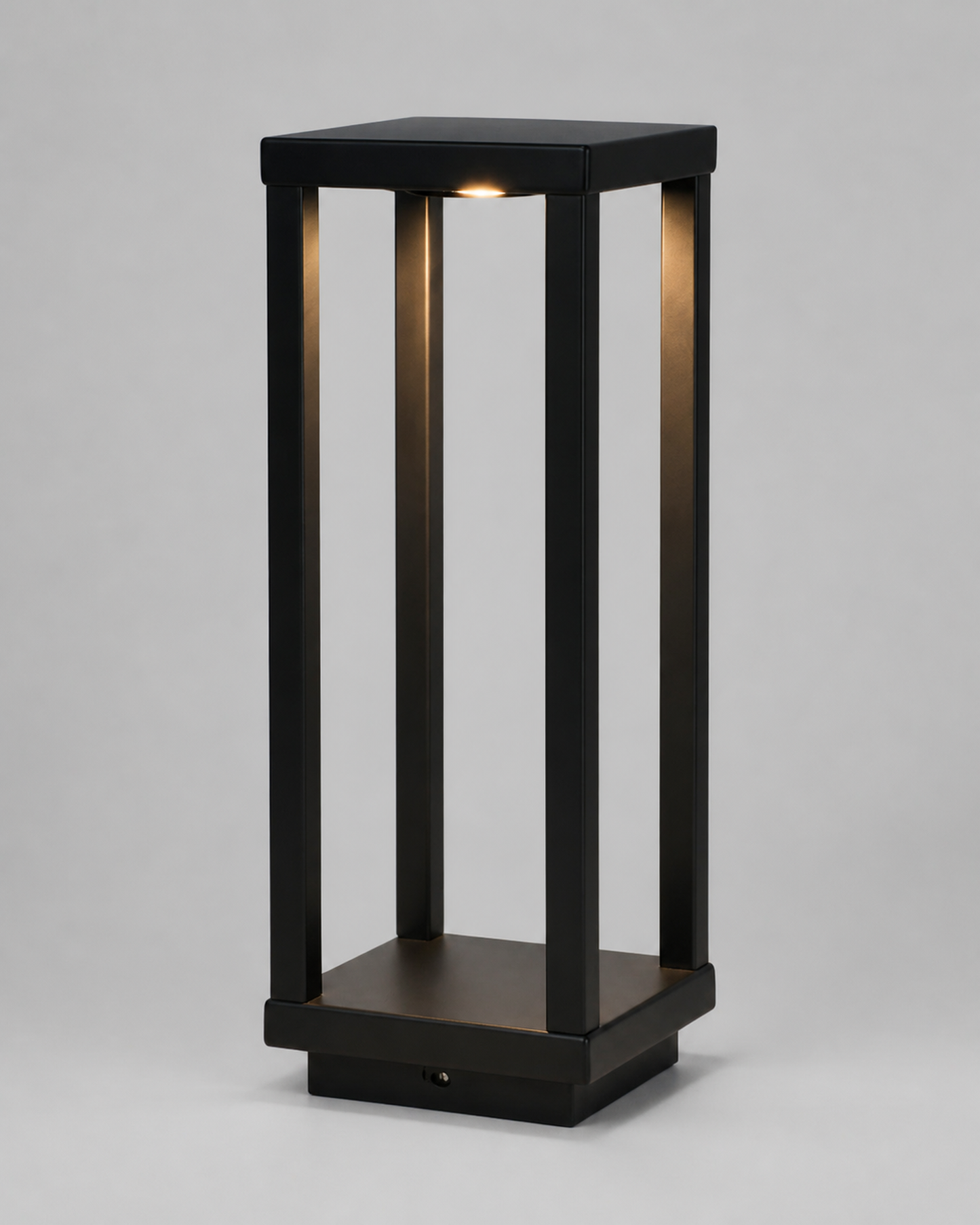 SORA Cordless Table Lamp — Aluminium Lantern — Black, detail view | DecoHarmonie