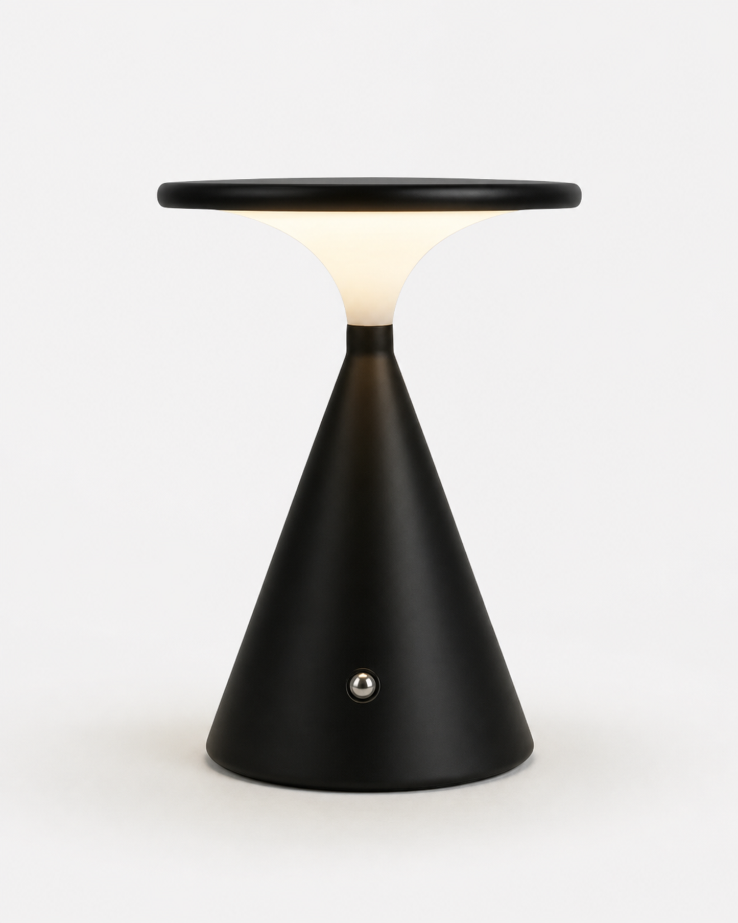 VEGA Cordless Table Lamp — Sculptural Aluminium, Touch Control — Black, packshot | DecoHarmonie