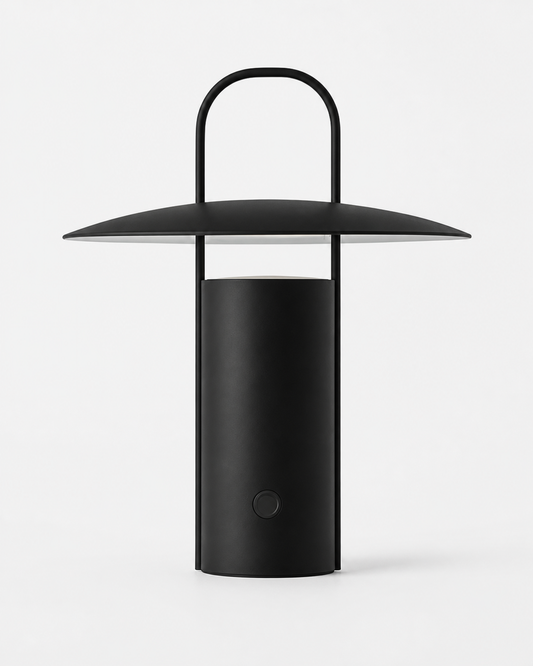 ORKA Portable Table Lamp — Solid Aluminium, Rechargeable — Black, packshot | DecoHarmonie