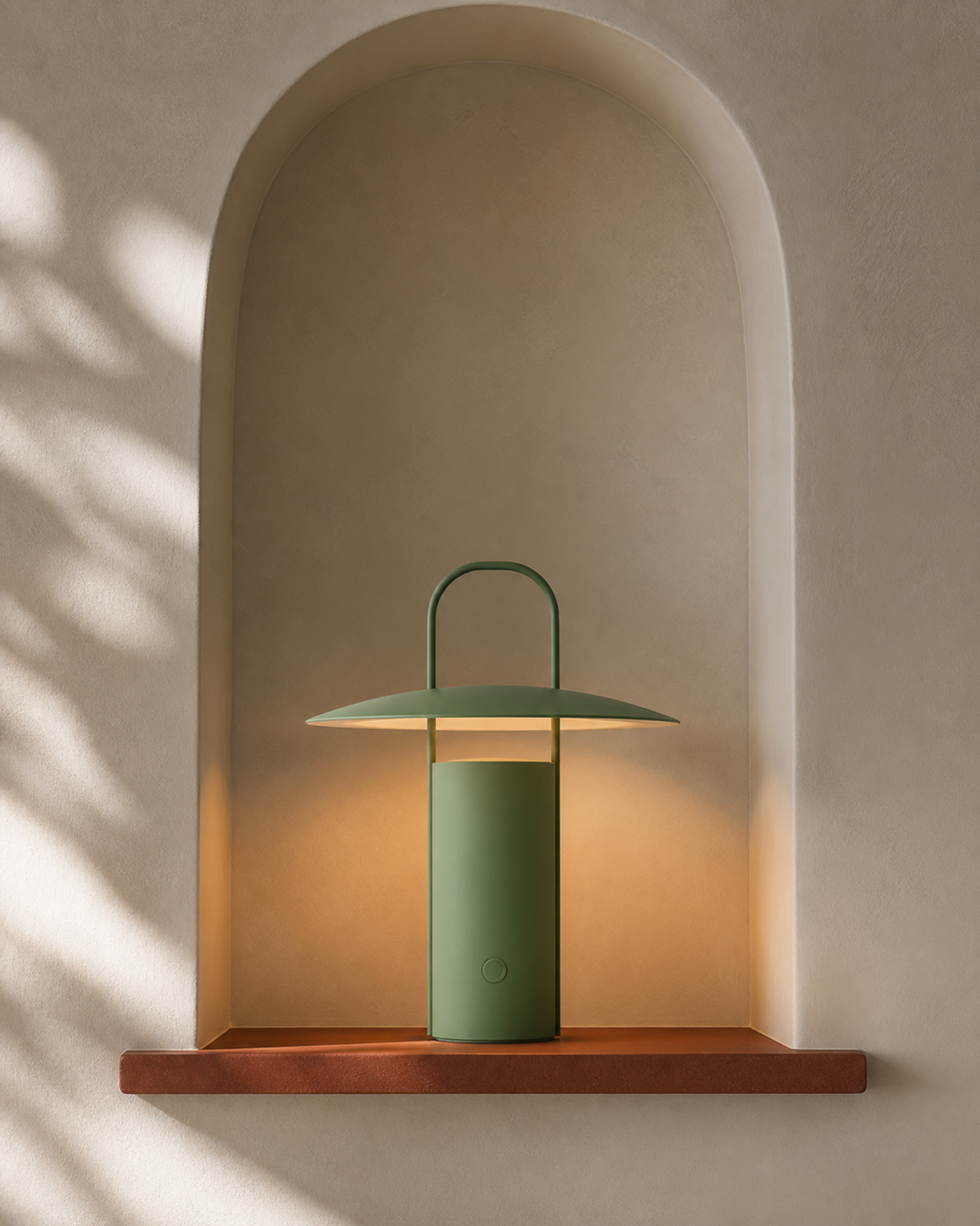 ORKA Portable Table Lamp — Solid Aluminium, Rechargeable — Green, lifestyle | DecoHarmonie