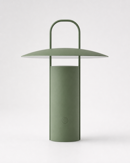 ORKA Portable Table Lamp — Solid Aluminium, Rechargeable — Green, packshot | DecoHarmonie