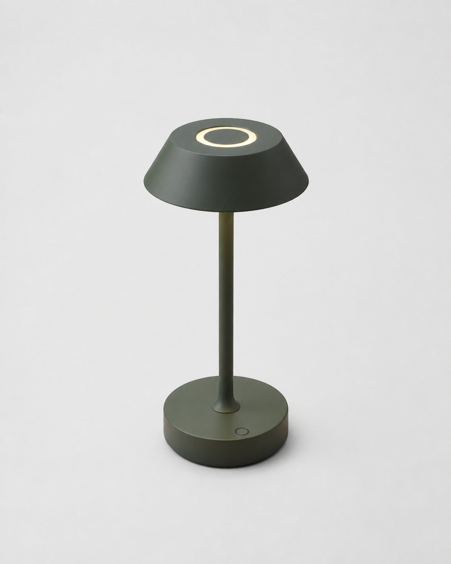 RUVA Metal Table Lamp — Machined Body, USB-C, Touch Dimmable LED — Green, studio packshot on grey background | DecoHarmonie