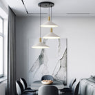 Carin Suspension Moderne LED Acrylique/Métal, Noir/Blanc/Or, Salon