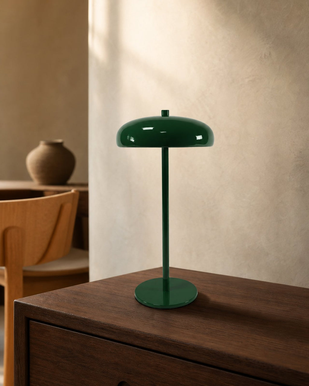 NARI Akku-Tischlampe – Grün, im Essbereich | DecoHarmonie