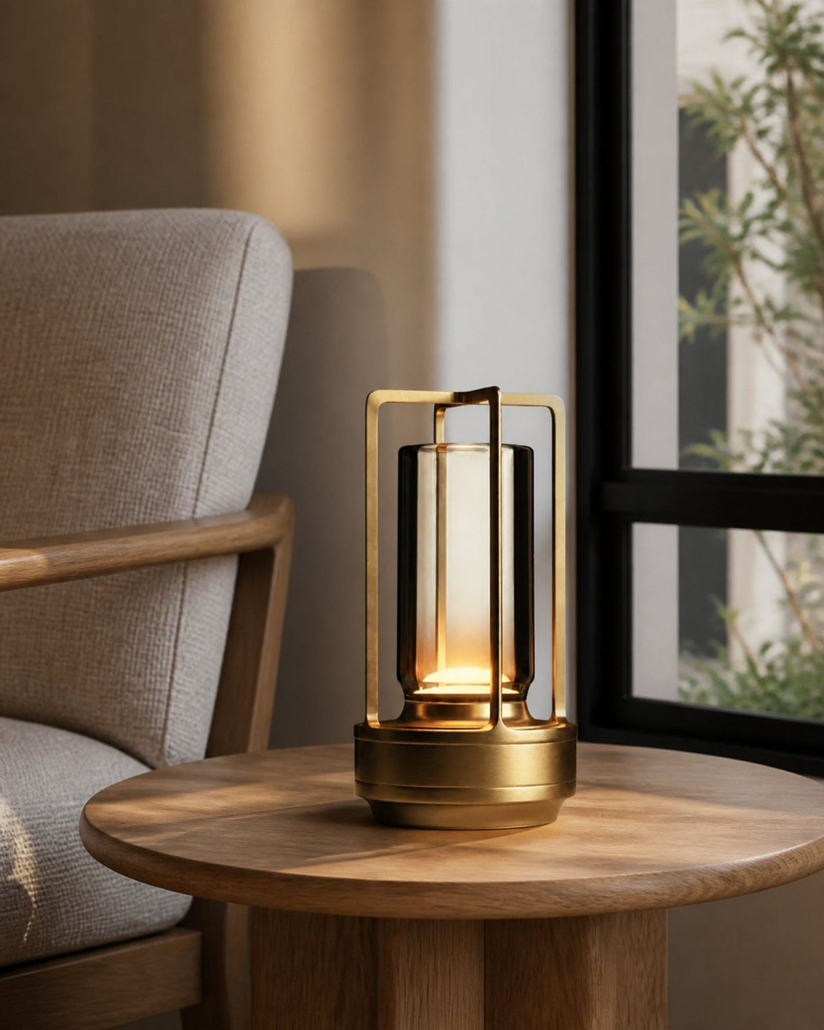 RUNA Akku-Tischlampe – Gold, Ansicht der Proportionen | DecoHarmonie