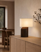 KALLE Tischlampe – Dunkles Holz, im Essbereich | DecoHarmonie