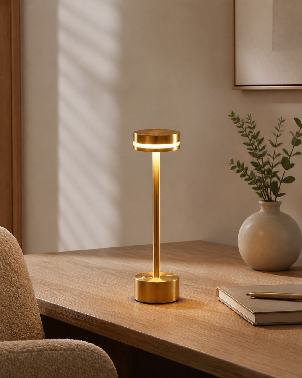 LYSA Akku-Tischlampe – an einem Arbeitsplatz | DecoHarmonie