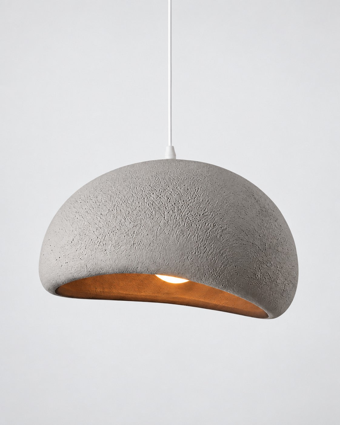 SHIRIO Pendelleuchte mit organischem Harzschirm – 50 cm / Grau, Produktansicht vor hellem Hintergrund
