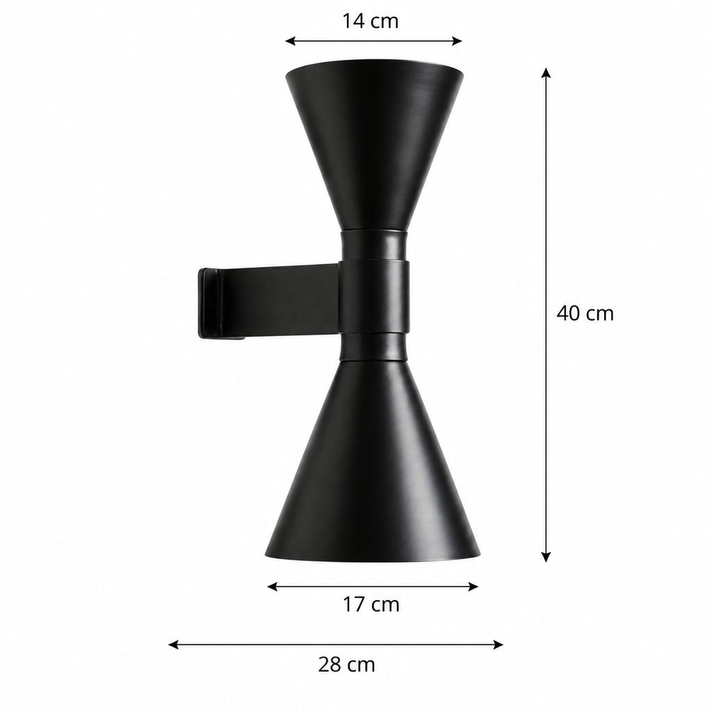 RIVO Wandleuchte – Masszeichnung 14, 17, 28 und 40 cm