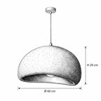 SHIRIO Pendelleuchte – Masszeichnung Ø 60 cm, H 29 cm