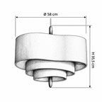 SUTINI Pendelleuchte – Masszeichnung Ø 58 cm, H 35,5 cm