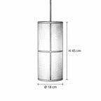 RIFTEN Pendelleuchte – Masszeichnung Ø 18 cm, H 45 cm