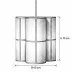 RIFTEN Pendelleuchte – Masszeichnung B 60 cm, H 70 cm