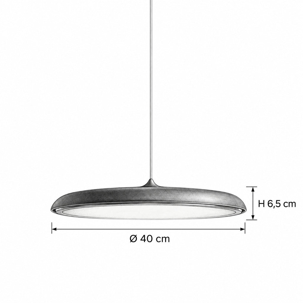 MAKARON Pendelleuchte – Masszeichnung Ø 40 cm, H 6,5 cm