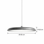 MAKARON Pendelleuchte – Masszeichnung Ø 40 cm, H 6,5 cm