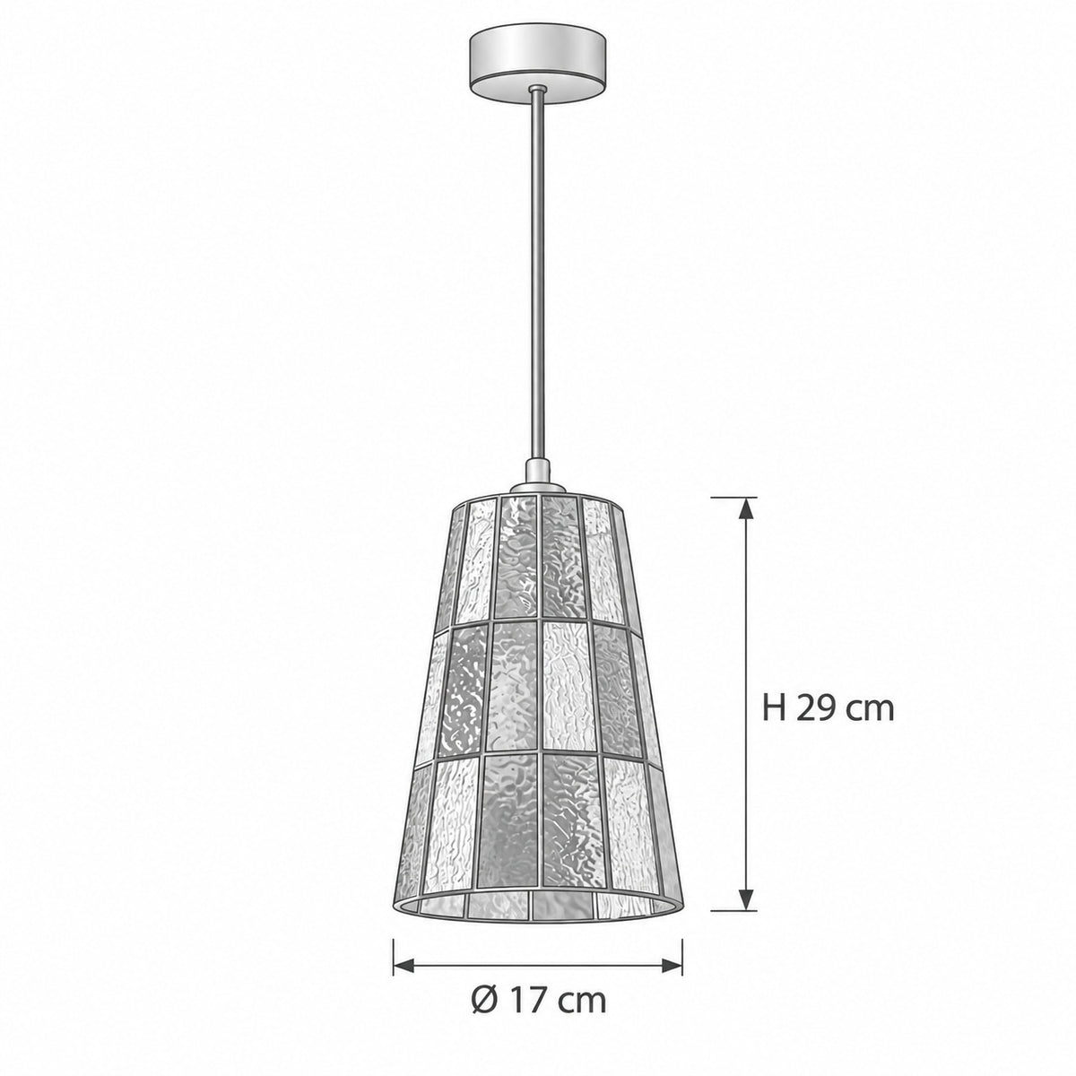 SARI Pendelleuchte – Masse Ø 17 cm, H 29 cm