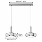 MARBA Pendelleuchte – Masse Baldachin L 60 cm, Schirm Ø 15 cm, Schirm H 5,5 cm