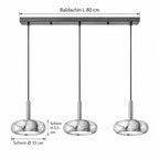MARBA Pendelleuchte – Masse Baldachin L 80 cm, Schirm Ø 15 cm, Schirm H 5,5 cm
