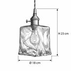 DOURID Pendelleuchte – Masszeichnung Ø 18 cm, H 23 cm