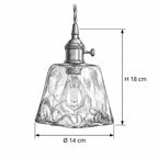 DOURID Pendelleuchte – Masszeichnung Ø 14 cm, H 18 cm