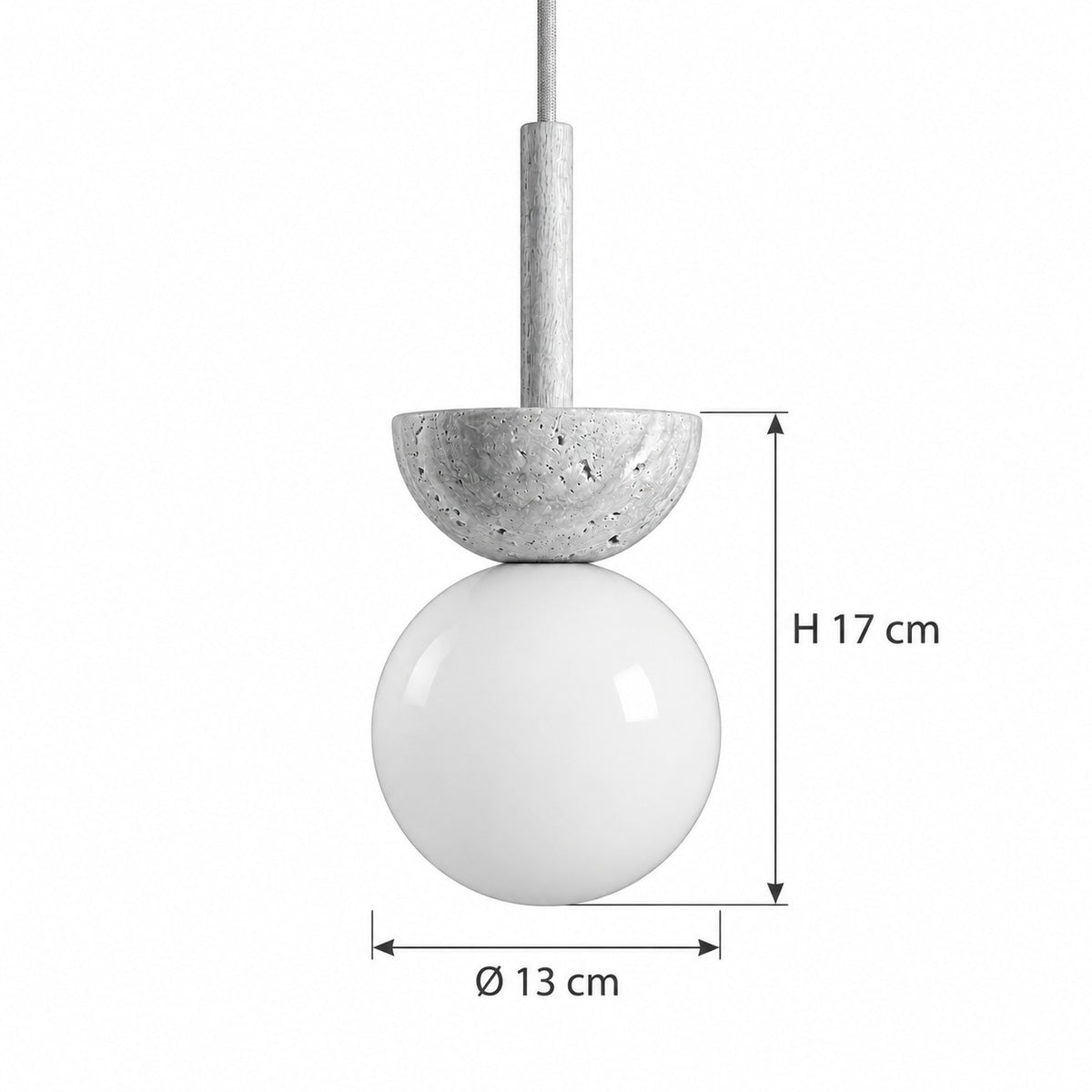ZEBA Pendelleuchte – Masse Ø 13 cm, H 17 cm
