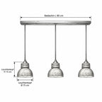 IRO Pendelleuchte – Masszeichnung Baldachin L 80 cm, Leuchtenkopf Ø 15 cm, Leuchtenkopf H 15 cm