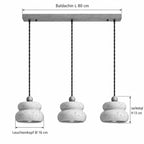 FIRO Pendelleuchte – Masse Baldachin L 80 cm, Leuchtenkopf Ø 16 cm, Leuchtenkopf H 13 cm