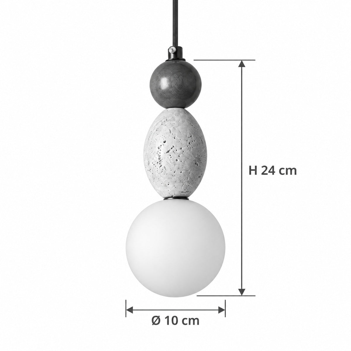 COBA Pendelleuchte – Masse Ø 10 cm, H 24 cm