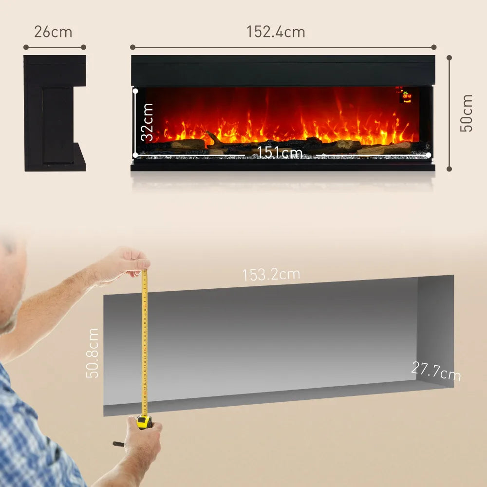 Electric Fireplace – 152cm Adjustable Flame | Customise Heat & Ambiance - Image 5