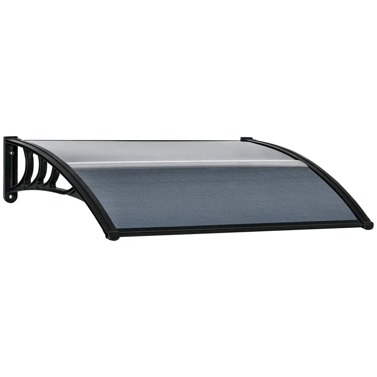 Door Canopy Awning Window Rain Shelter Cover 100x75cm Black Outdoor for Front Back Door Porch