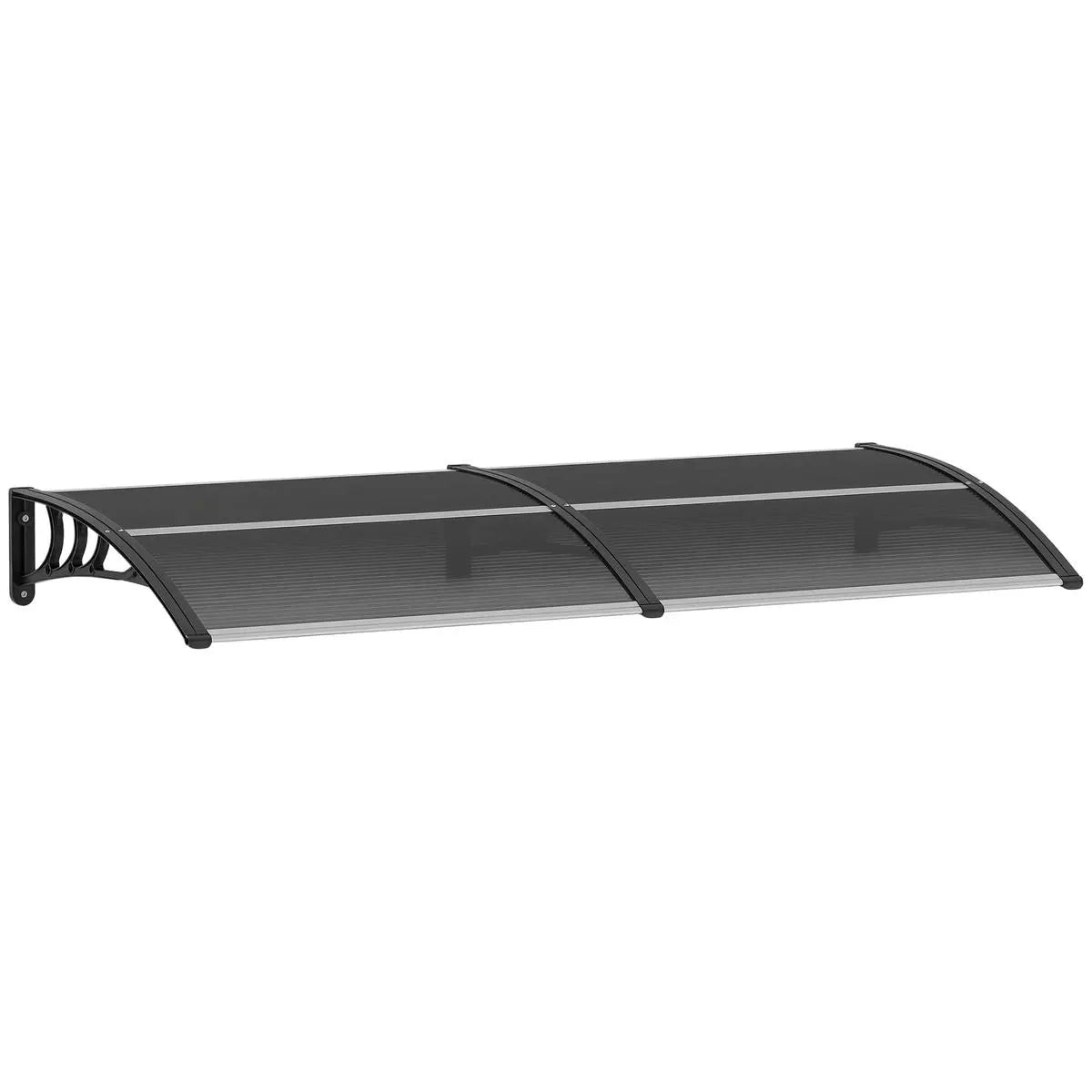 Door Canopy Awning Window Rain Shelter Cover 196x75cm Black Outdoor for Front Back Door Porch