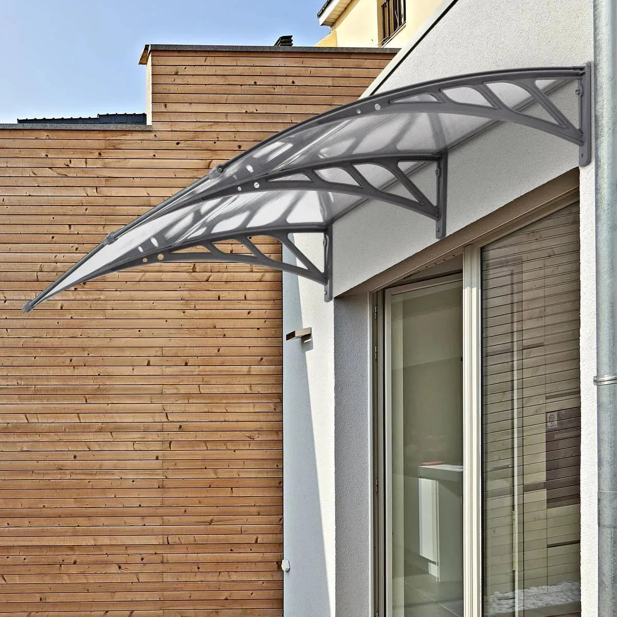 Door Canopy Awning Window Rain Shelter Cover 196x75cm Clear Outdoor for Front Back Door Porch