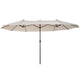 Double Garden Parasol 4.6m Outdoor Patio Sun Umbrella, Beige