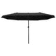Double Garden Parasol 4.6m Outdoor Patio Sun Umbrella, Black