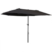 Double Garden Parasol 4.6m Outdoor Patio Sun Umbrella, Black