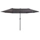 Double Garden Parasol 4.6m Outdoor Patio Sun Umbrella, Grey