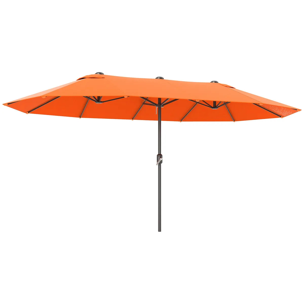 Double Garden Parasol 4.6m Outdoor Patio Sun Umbrella, Orange
