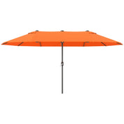 Double Garden Parasol 4.6m Outdoor Patio Sun Umbrella, Orange